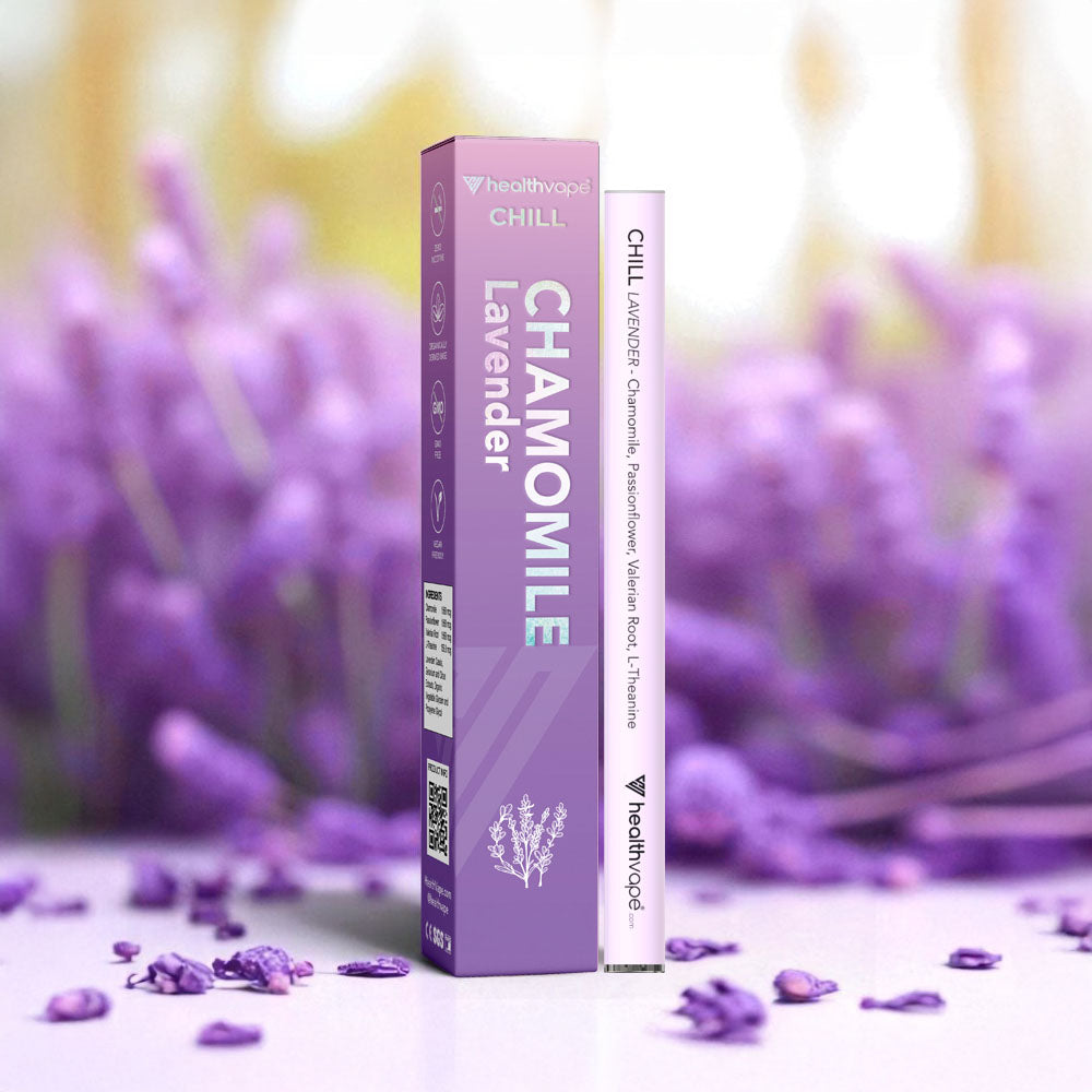 HealthVape CHILL Chamomile Lavender  pen with product box