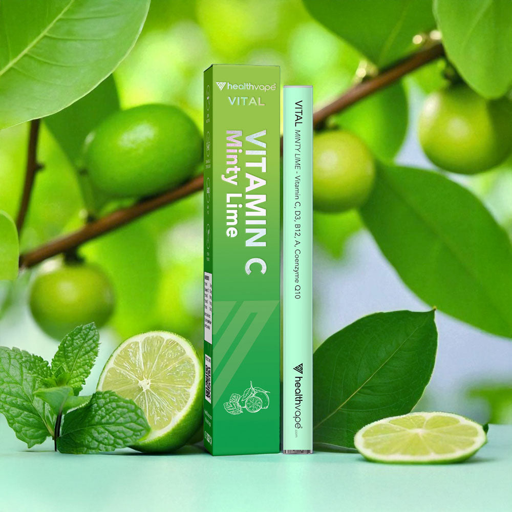 HealthVape VITAL Vitamin C Minty Lime box with matching disposable pen